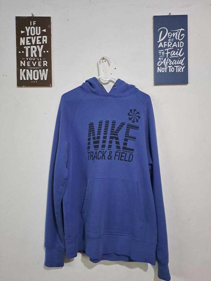 Nike Track Field Hoodie Fesyen Pria Pakaian Baju Luaran di