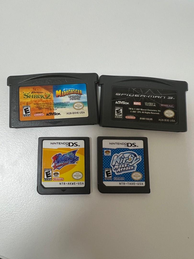 Nintendo DS Kirby games GBA gameboy advance Madagascar Spiderman, Video  Gaming, Video Games, Nintendo on Carousell