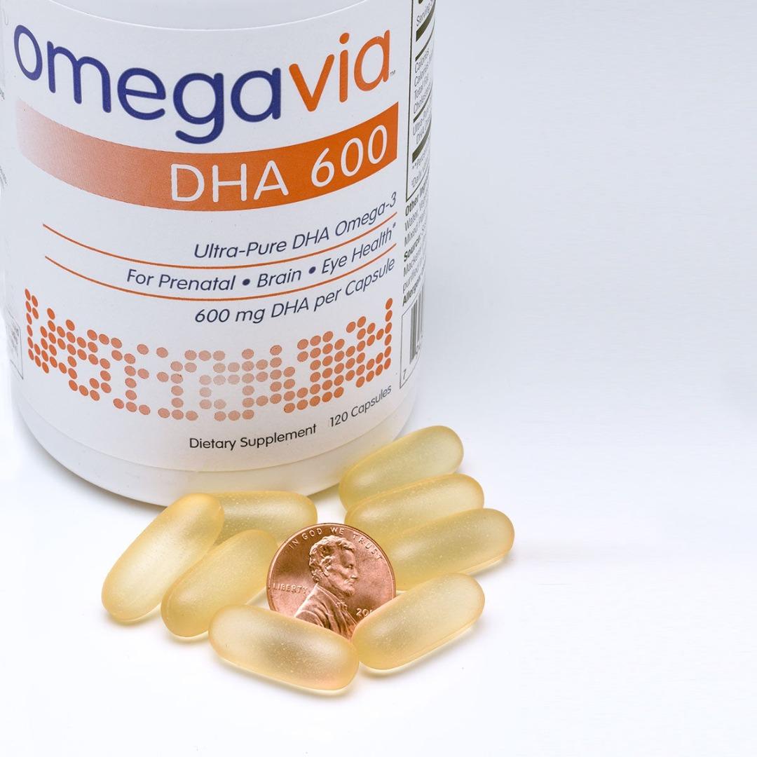 OmegaVia DHA 600. UltraPure DHA Omega3. Fish Oil. Prenatal Pregnant