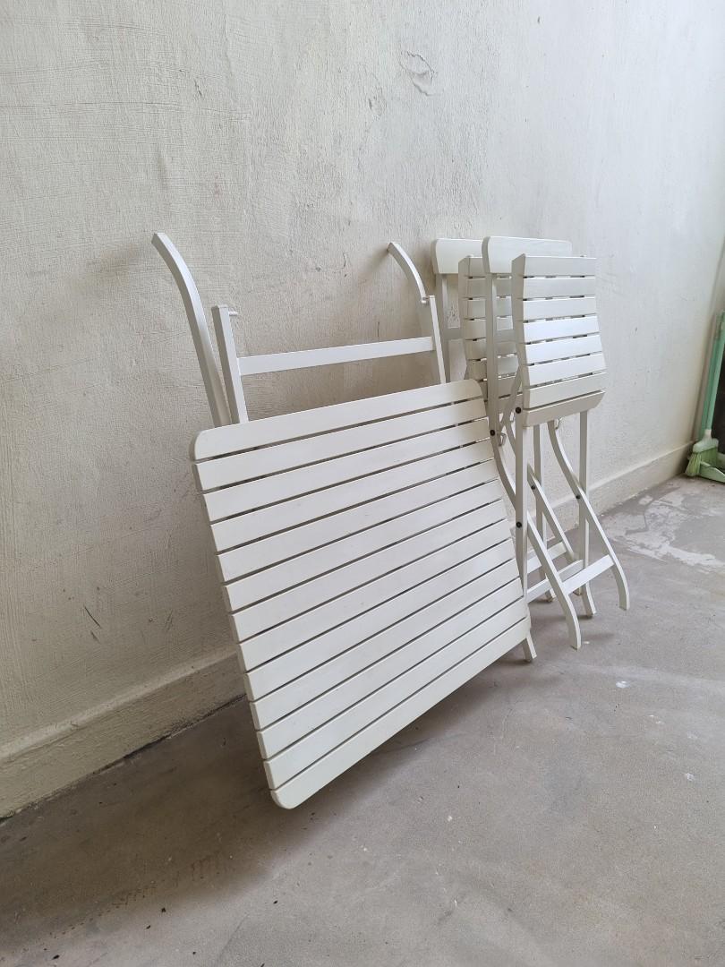 Outdoor table and 2xchairs Ikea Malaro aluminium, Furniture & Home