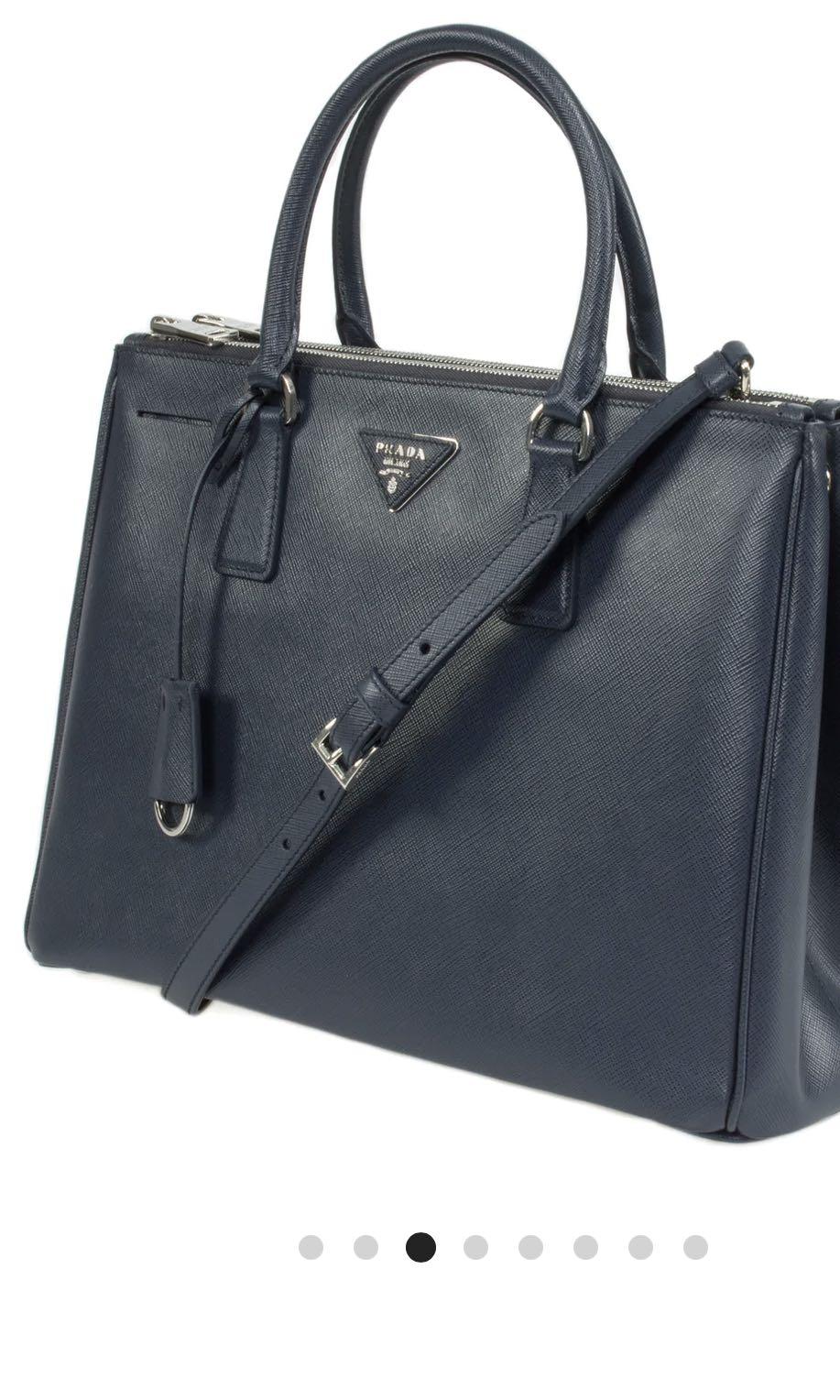 Saffiano leather handbag Prada Silver in Leather - 35649696