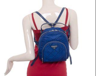 PRADA Tessuto Impuntu Bluette Backpack