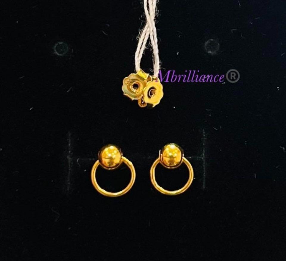 Pure 22k gold ring earstuds earrings 916 Gold by Mbrilliance