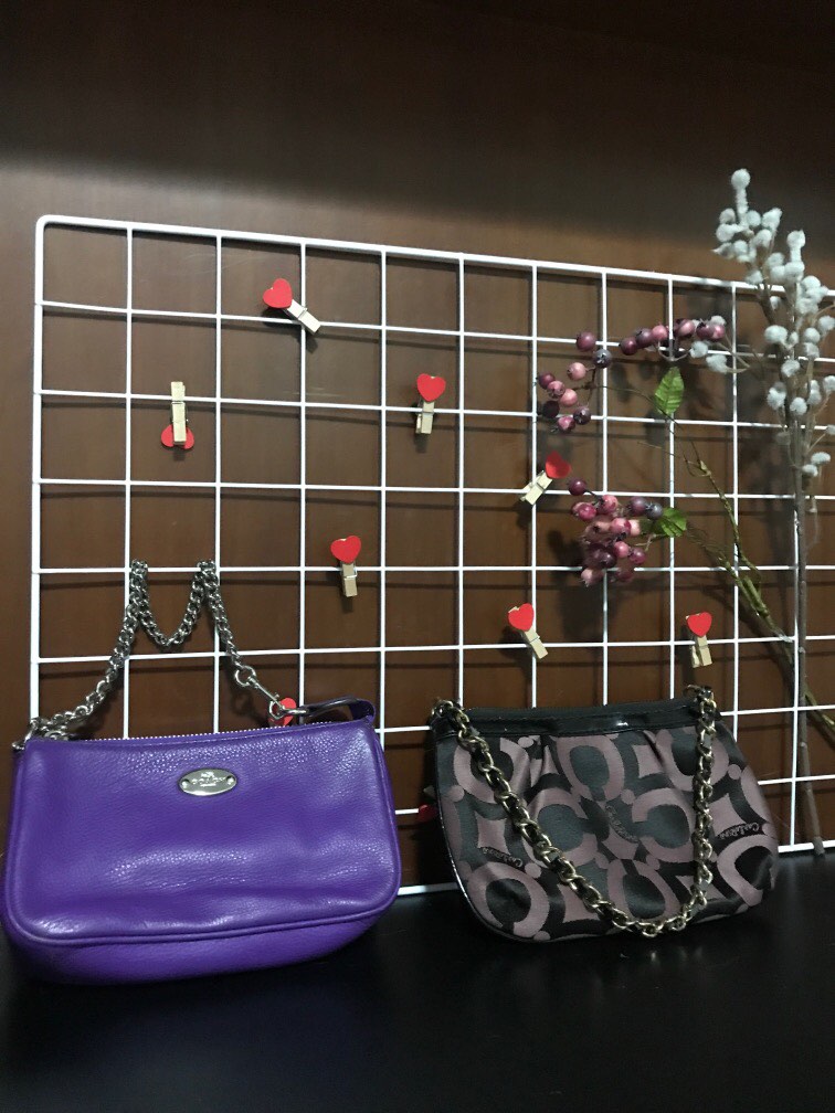 Purple coach clutch sale