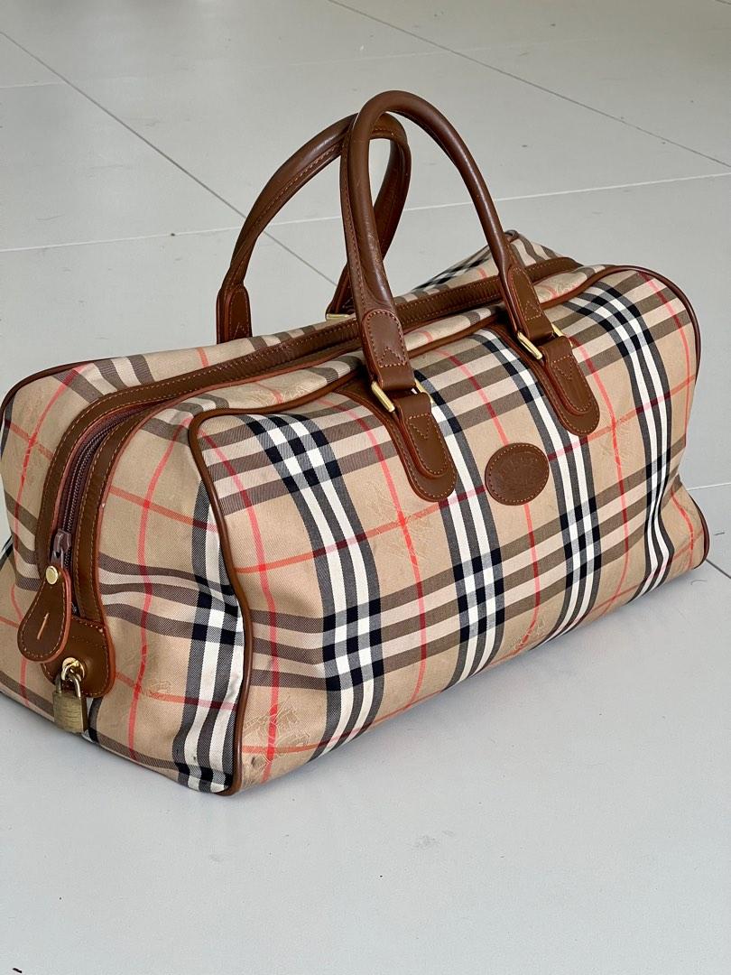 RARE Burberry Travel Duffel Bag Vintage Weekender Large