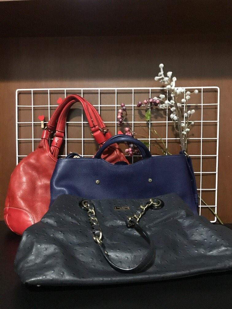 Red Kate Spade 60, Navy Blue Furla 60, Ostrich Design Kate Spade