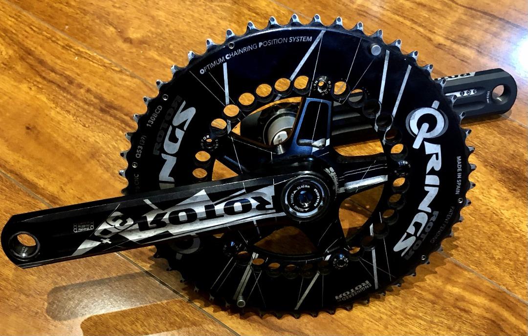 Rotor Qrings 53/39 130BCD橢圓餅oval chainring + Rotor Inpower 3D+