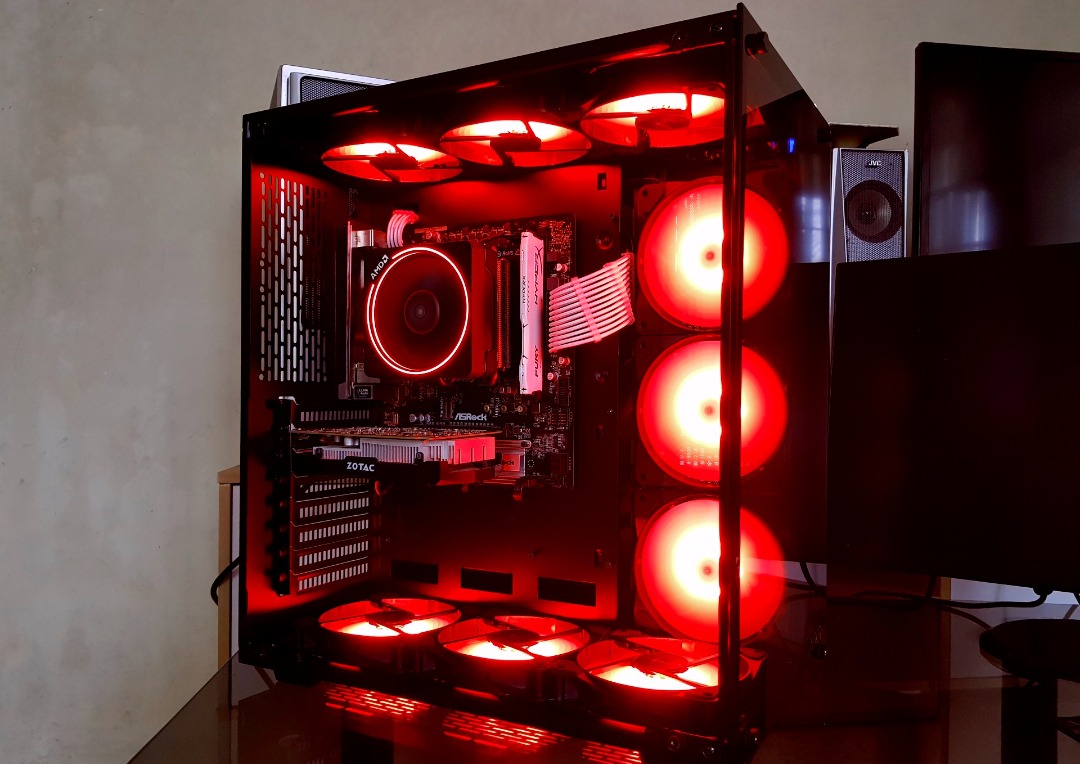 Ryzen 5 Gaming Rig in Tecware VXR Case Desktop PC System Unit Like New ...