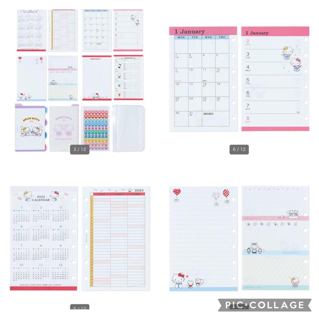 Sanrio Character Planner 2023 (Category: Stationery & School Supplies) located in Santa Rosa. Submitted by bellesdreamph (Listing ID 1180280635, Image 2). Description: Sanrio Character Planner 2023 Detail About 12.5 x 3 x 15 cm paper - 6-hole system notebook with synthetic leather cover [Edited content] -Calendar (2023/2024) Annual schedule (January-December 2023) -Monthly schedule (October 2022-January 2024) ●Weekly schedule (September 26, 2022-