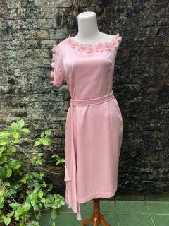 Satin pink dress
