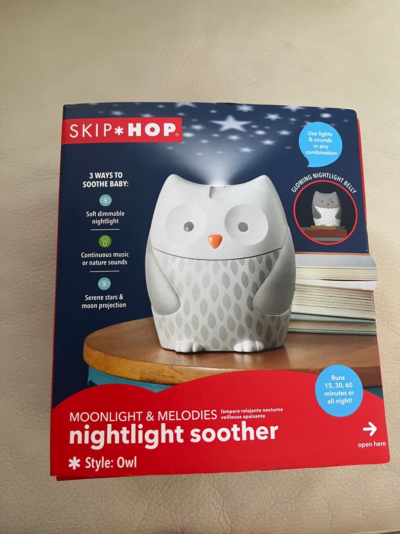 Skip hop moonlight & melodies owl nightlight soother shop