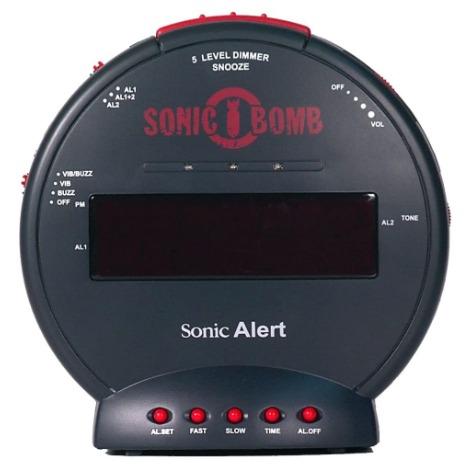 Sonic Bomb Dual Extra Loud Alarm Clock with Bed Shaker, Black | Sonic ...