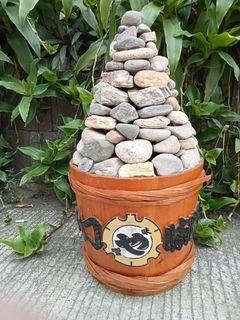 Stacked Stones on Pot