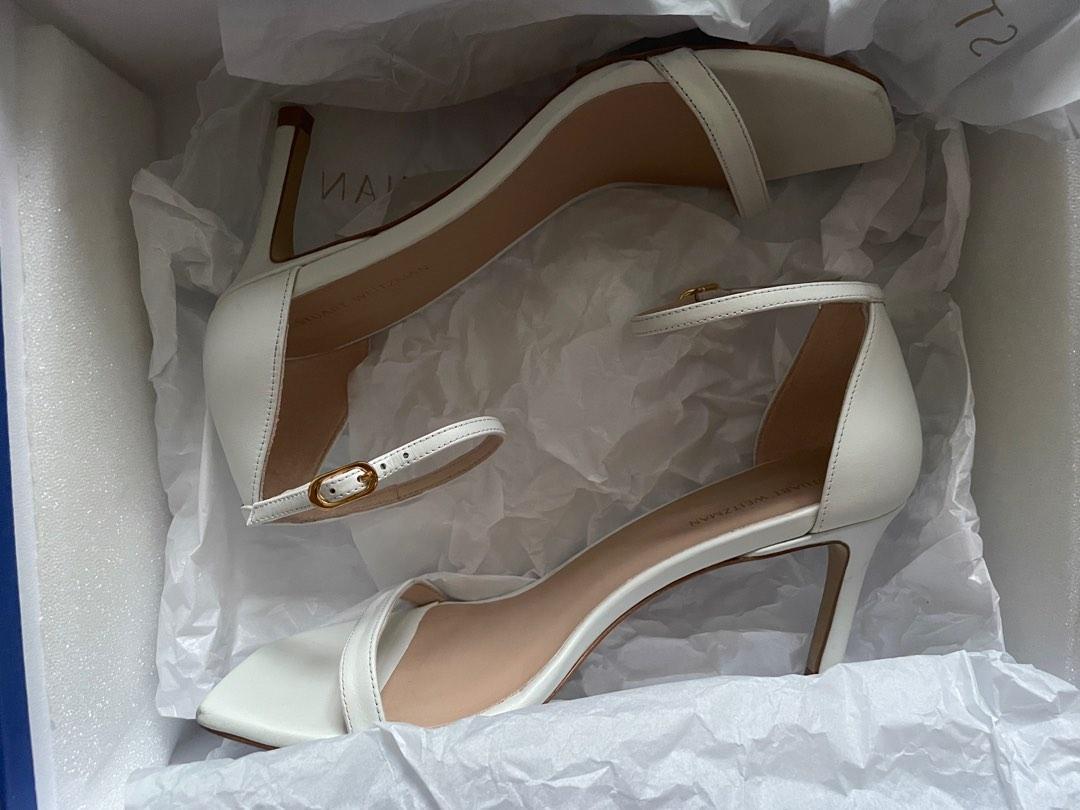 White stuart weitzman sandals outlet