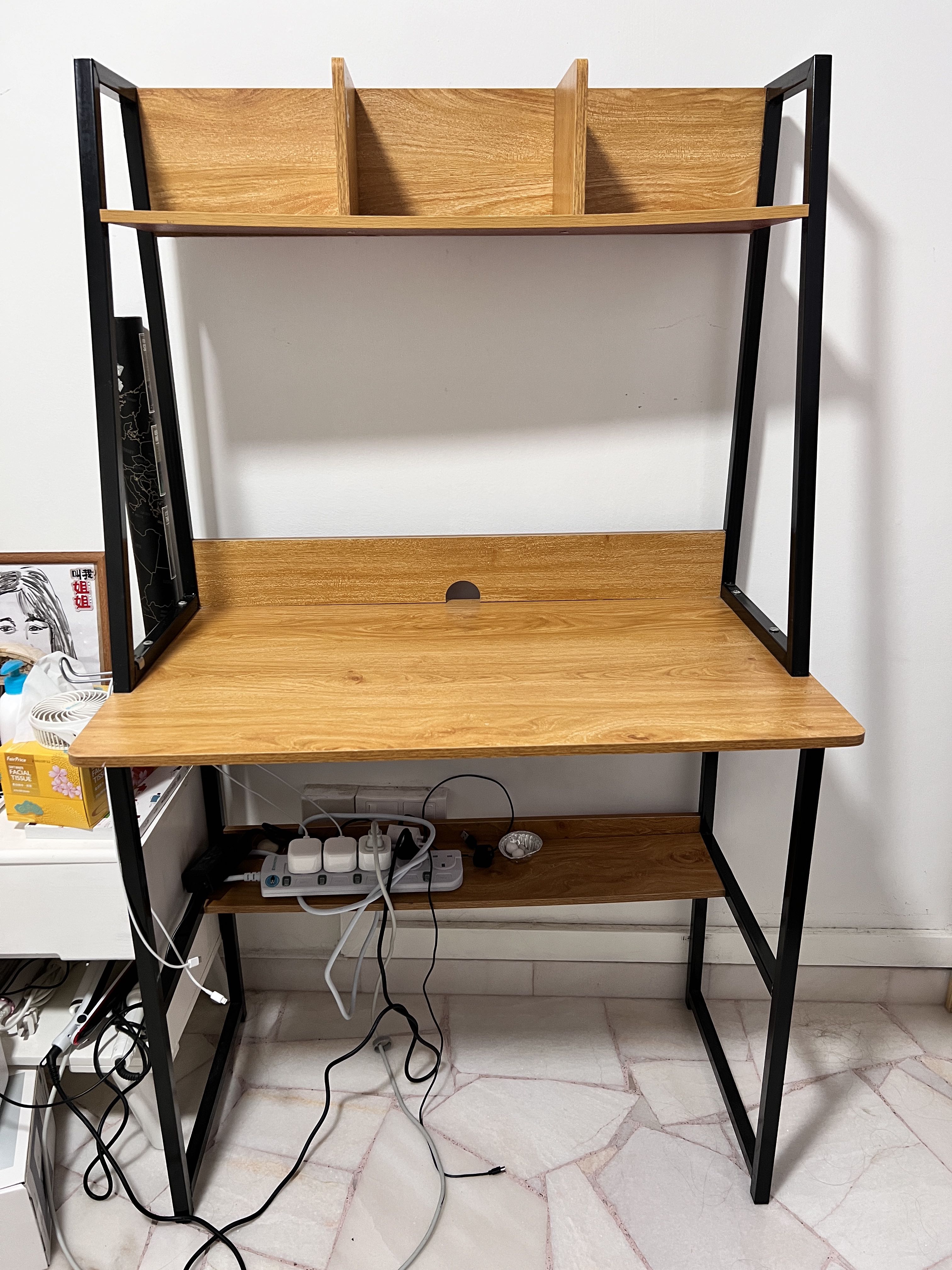 Study table with racks, Furniture & Home Living, Furniture, Tables ...