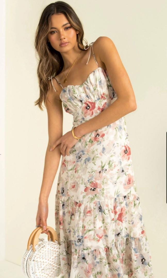 Sundae Muse Floral Midi Ayla Dress White Women s Fashion