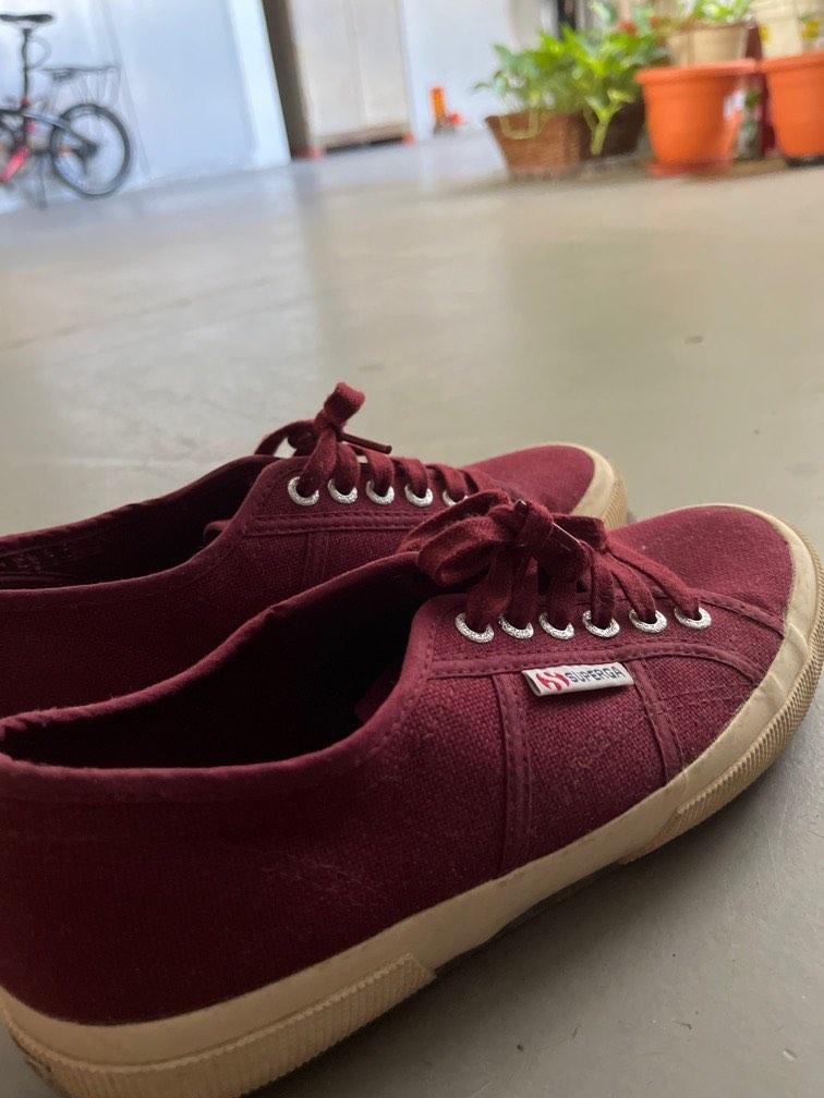 Superga Maroon Sneakers Women s Fashion Footwear Sneakers on