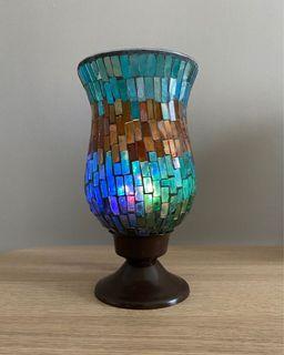 40% Off Christmas Decor Special - Tiffany Moroccan Turkish Vintage Mosaic Glass Votive Candlestick Holder Vase Lamp