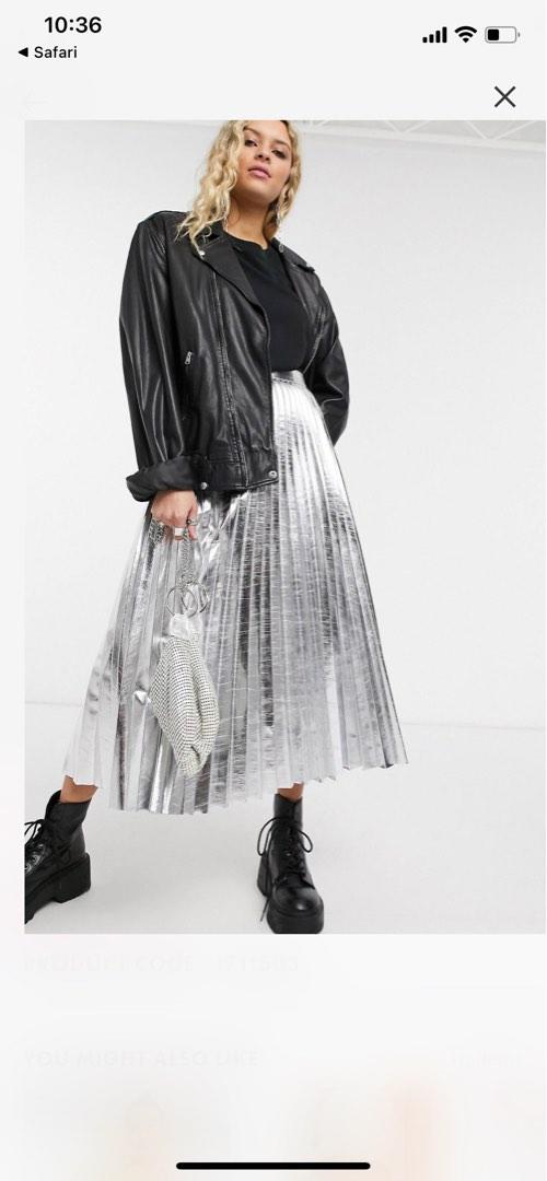 TOPSHOP faux leather pleated midi skirt BNWT Women s Fashion