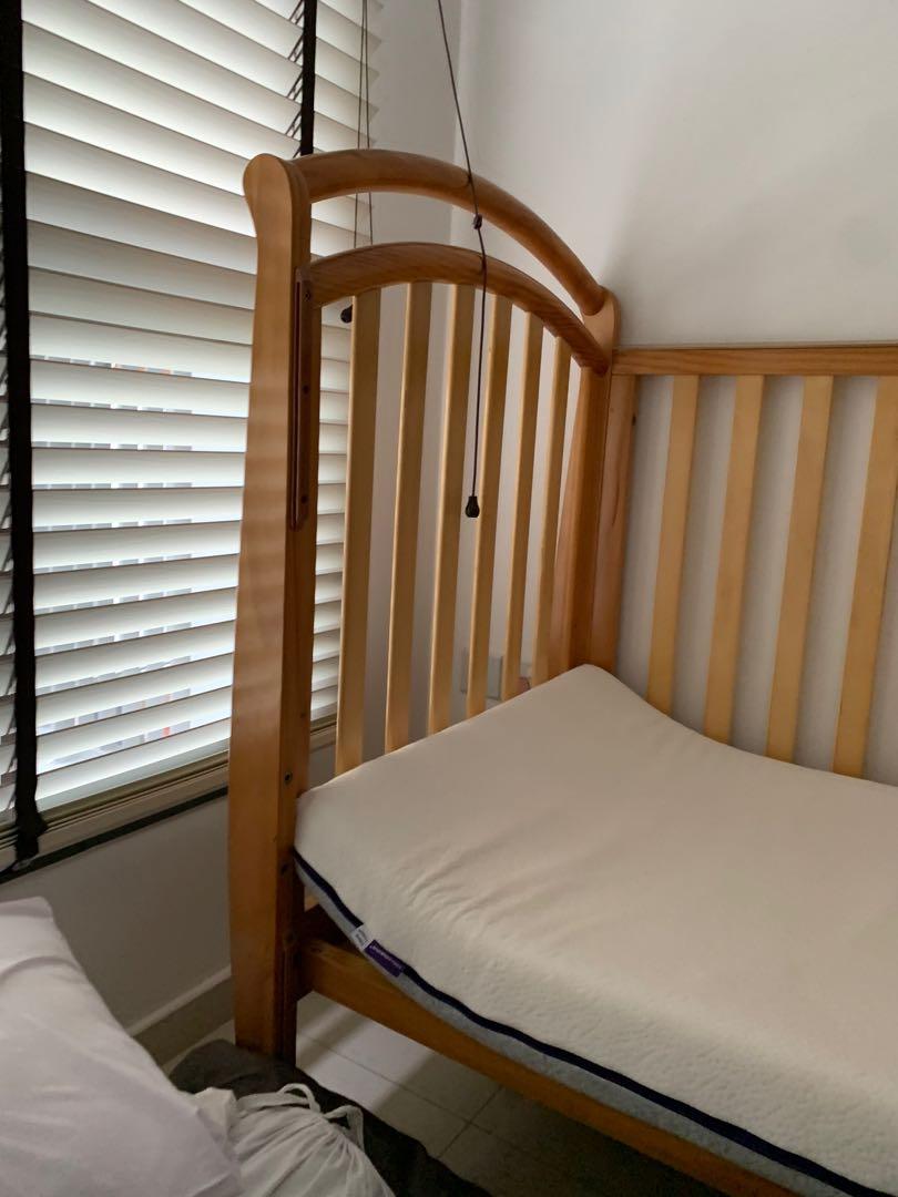 Used baby cot (with drop gate), Babies & Kids, Baby Nursery & Kids