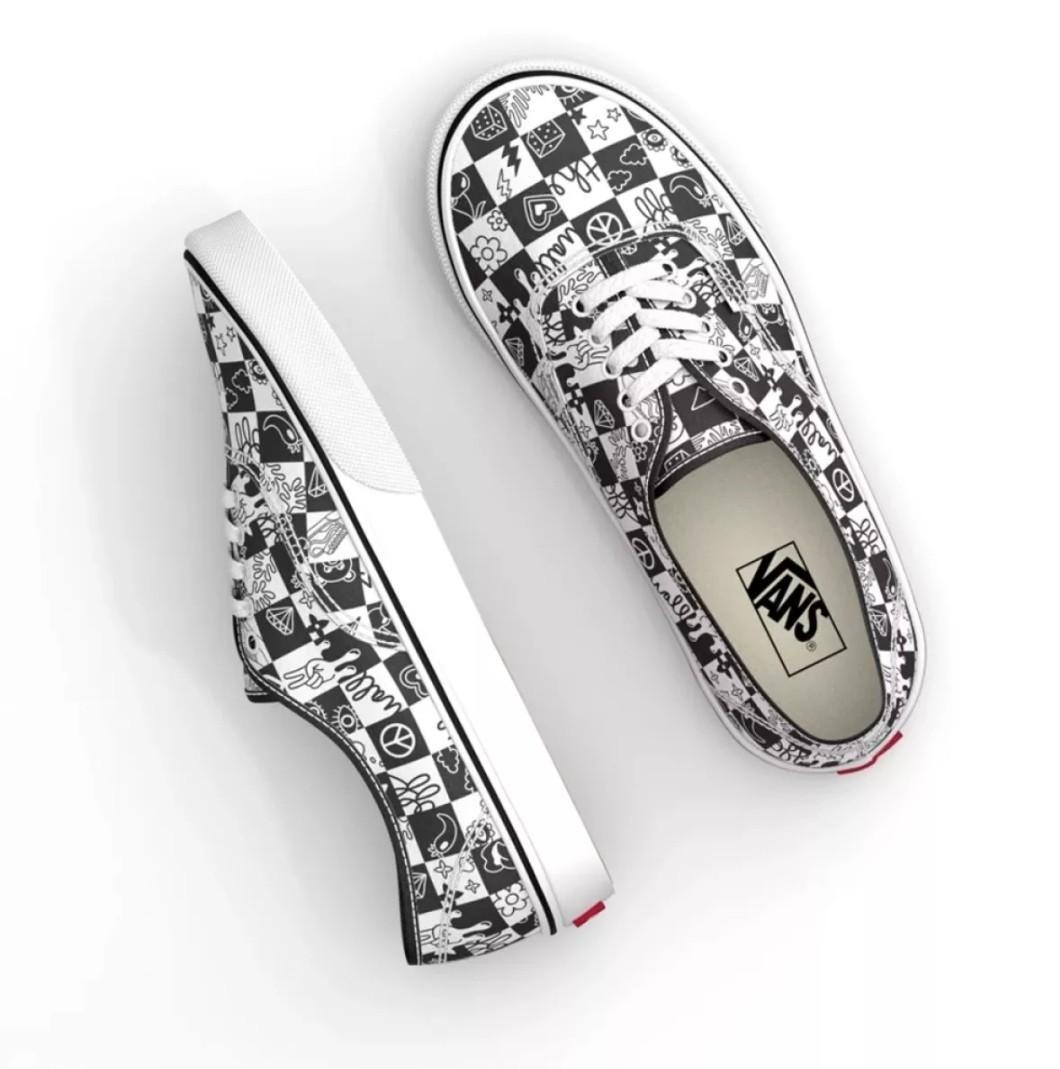 Vans Doodle Checkerboard Authentic Sneakers, Women's Fashion, Footwear, Sneakers on Carousell