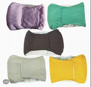 Washable belly wrap diaper in black and brown (2pcs)