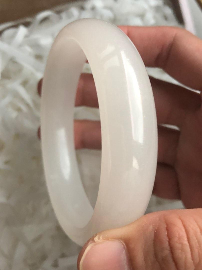 White jade hotsell bangle bracelet