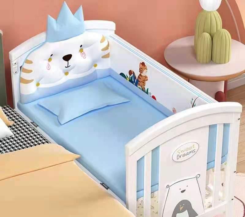Wooden crib (Category: Cots & Cribs) located in Valenzuela. Submitted by mhegz.25 (Listing ID 1180257469, Image 3). Description: 10-in-1 Multi Function Crib with FREE Bed Mattress and Mosquito Net with Rod -Newborn Crib - Co-Sleeper Bed - Rocker - Playpen - Study Table - Big Storage - Toddlers Bed - Older Kid Bed - Changing Table - Side Organizer Table Item Size: 122*68*102 cm Color： White Material: New Zealand Pine Wood Bed Mattress Size: 4*25*4