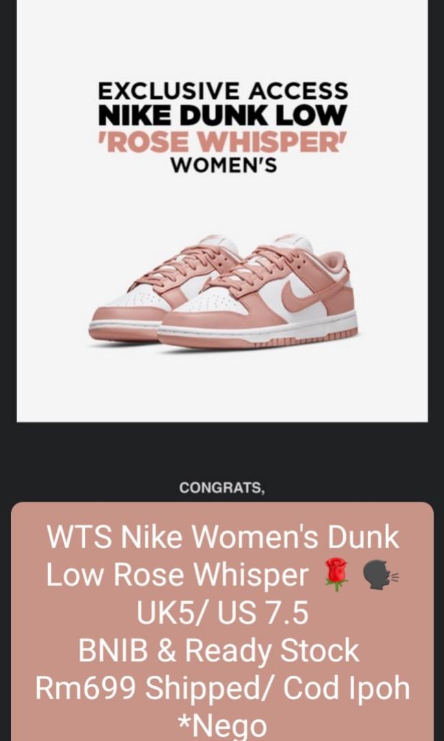 WTS Nike Women s Dunk Low Rose Whisper JD raffle pair