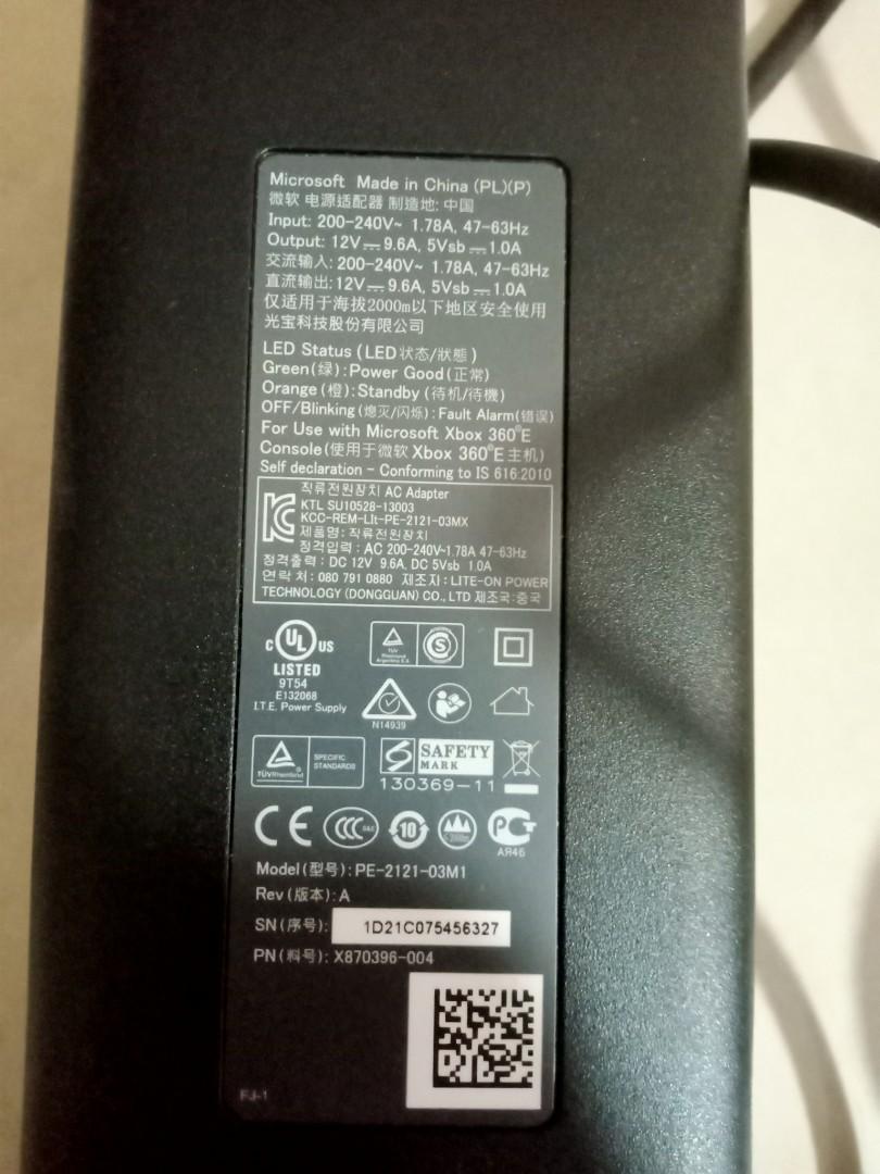 Original Xbox Power Brick Cable, Video Gaming, Video Game Consoles