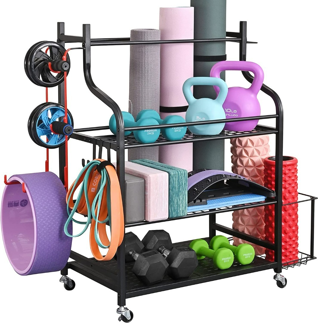 Yoga Mat Storage Racks, Home Gym Storage Rack for Foam Roller, Yoga Strap  and Resistance Bands, Workout Equipment Corner Storage - AliExpress