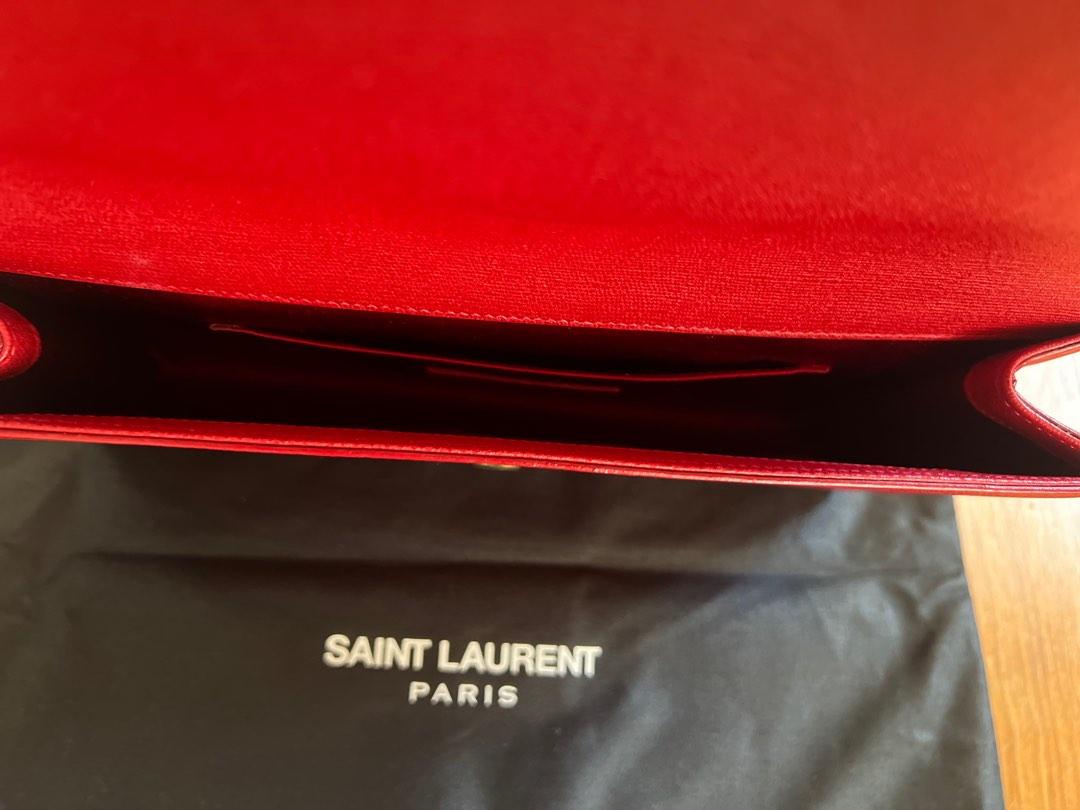 YSL clutch with gold hardware, Women's Fashion, Bags & Wallets