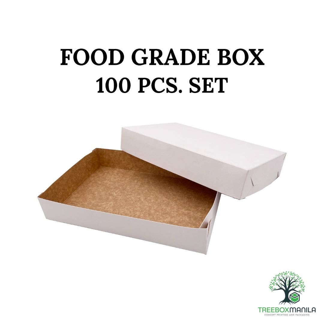 100 pcs. Plain White Food Grade Box Take Out Box, Furniture & Home