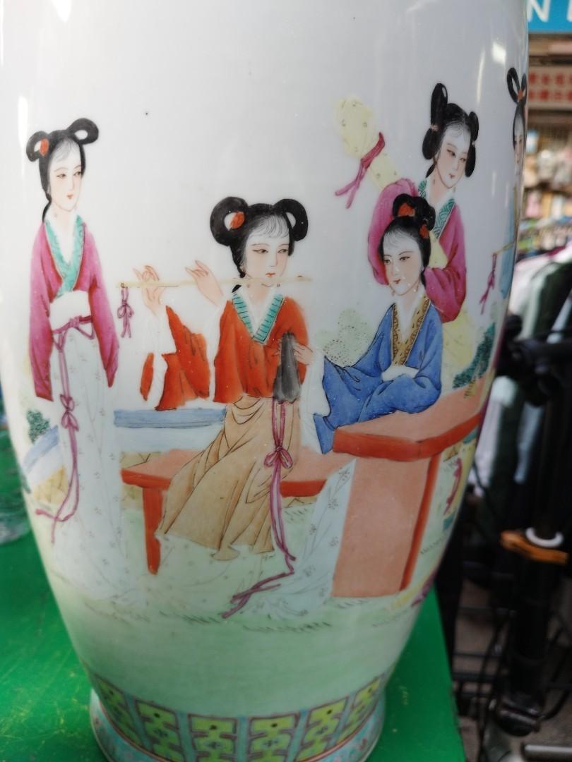 567年代中國景德鎮大清乾隆年製底款特大62cm粉彩繪仕女花瓶, 興趣及 