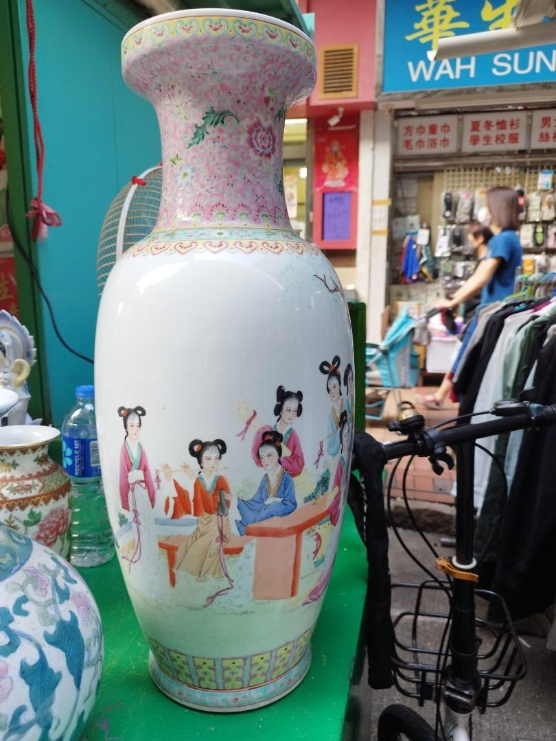 を安く買乾隆年製◆大型 花瓶◆高さ約60cm◆ 中国美術 花瓶 色絵 ◆ 景徳鎮　粉彩 色絵磁器
