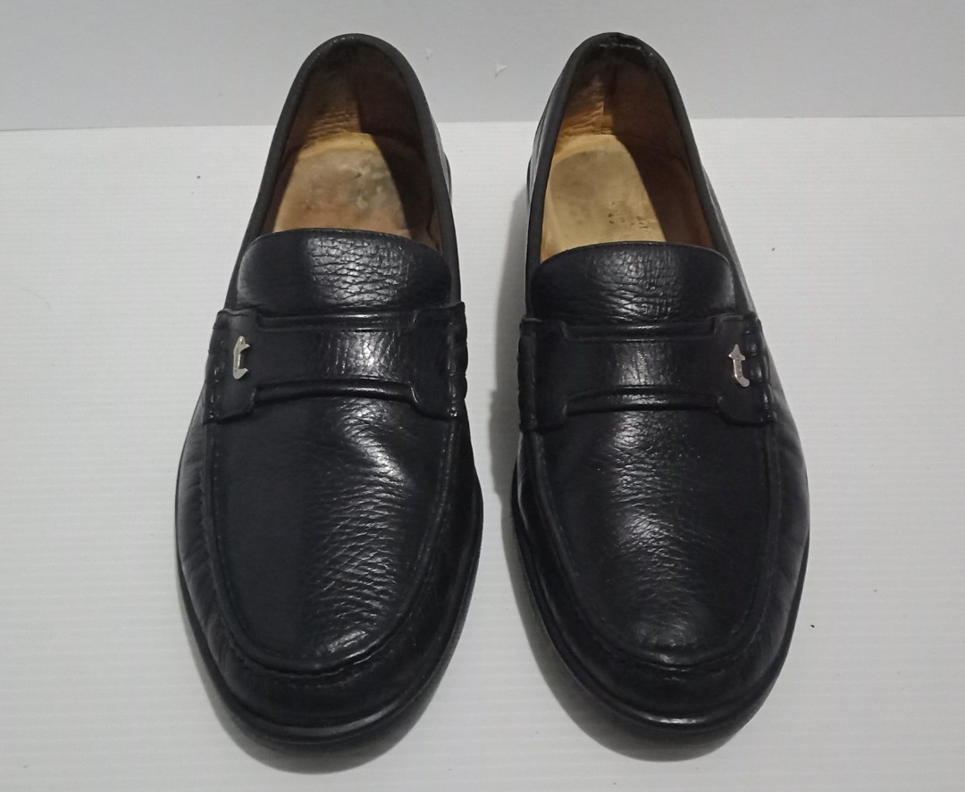 A. Testoni Dinamico pebbled leather dress shoes size 7.5, made in Italy ...