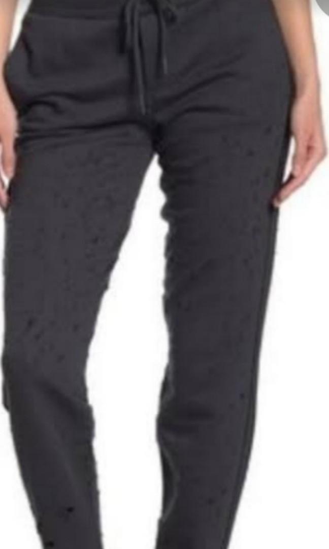 Alo Yoga Fierce Distressed Sweatpant Black Size Small Women s Fashion Activewear on Carousell