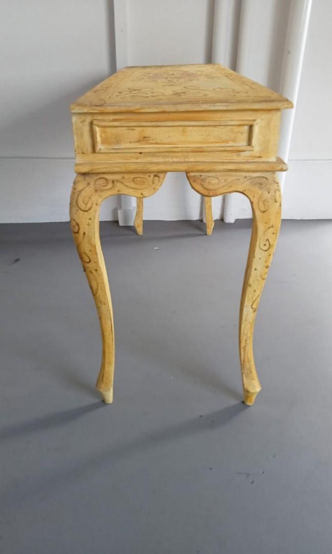 Antique dressing table glass top with mirror, Furniture & Home Living