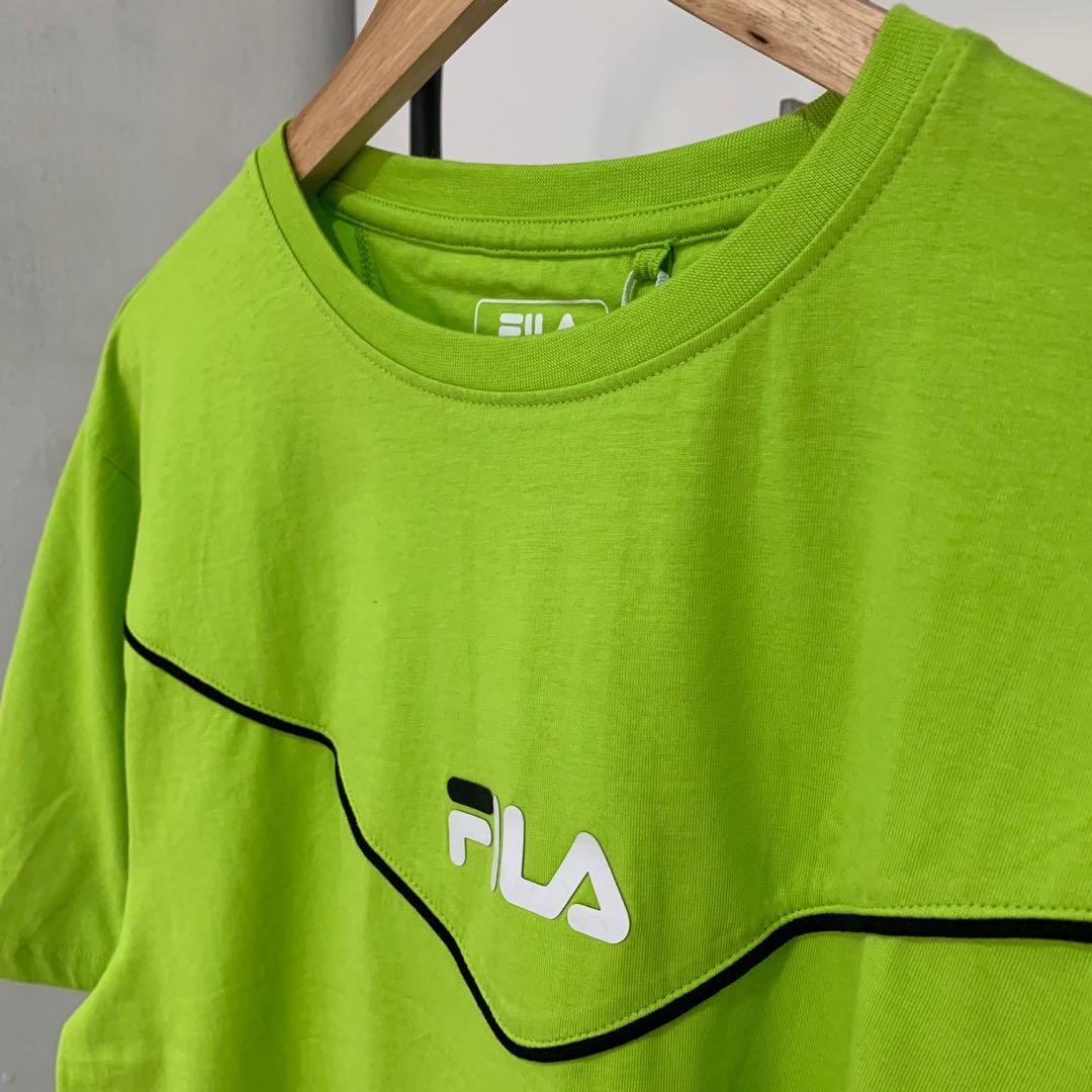 Authentic FILA Neon Green Shirt Men s Fashion Tops Sets Tshirts Polo Shirts on Carousell