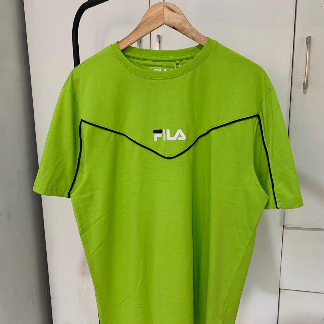 Authentic FILA Neon Green Shirt Men s Fashion Tops Sets Tshirts Polo Shirts on Carousell