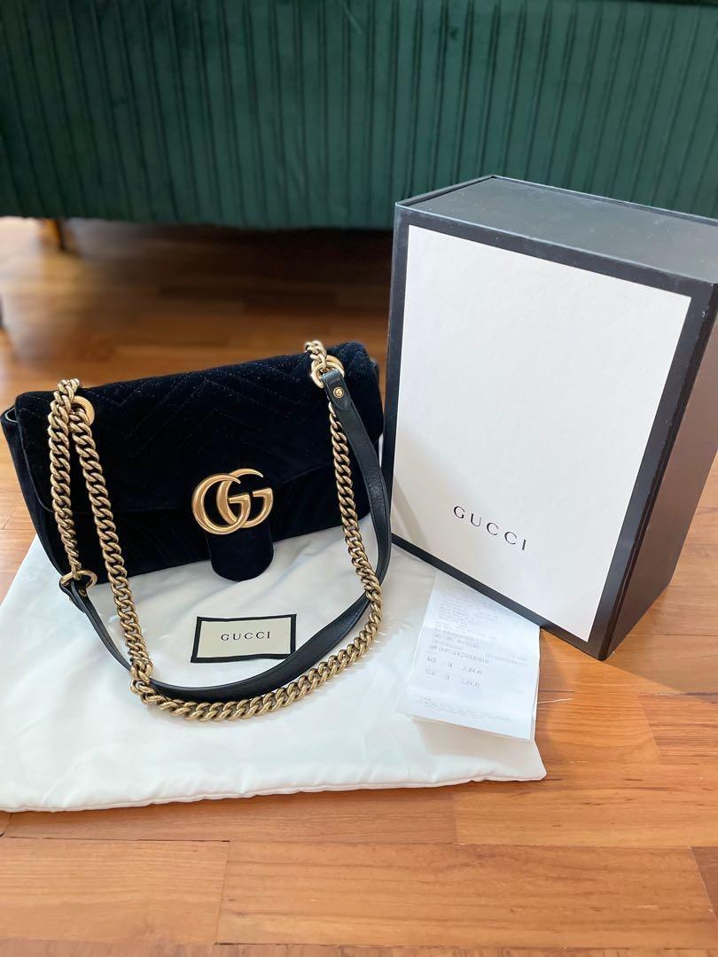 Gucci marmont velvet shoulder bag discount