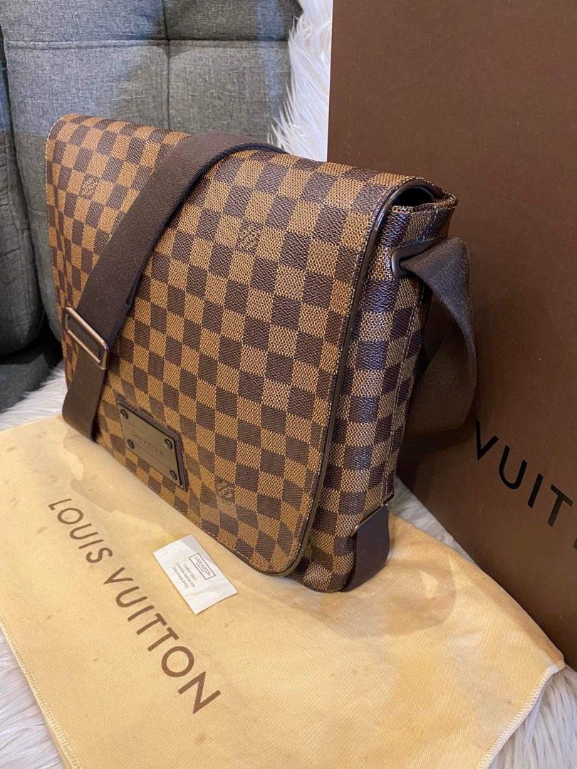Auth Louis Vuitton Damier Brooklyn MM N51211 Men's Shoulder Bag