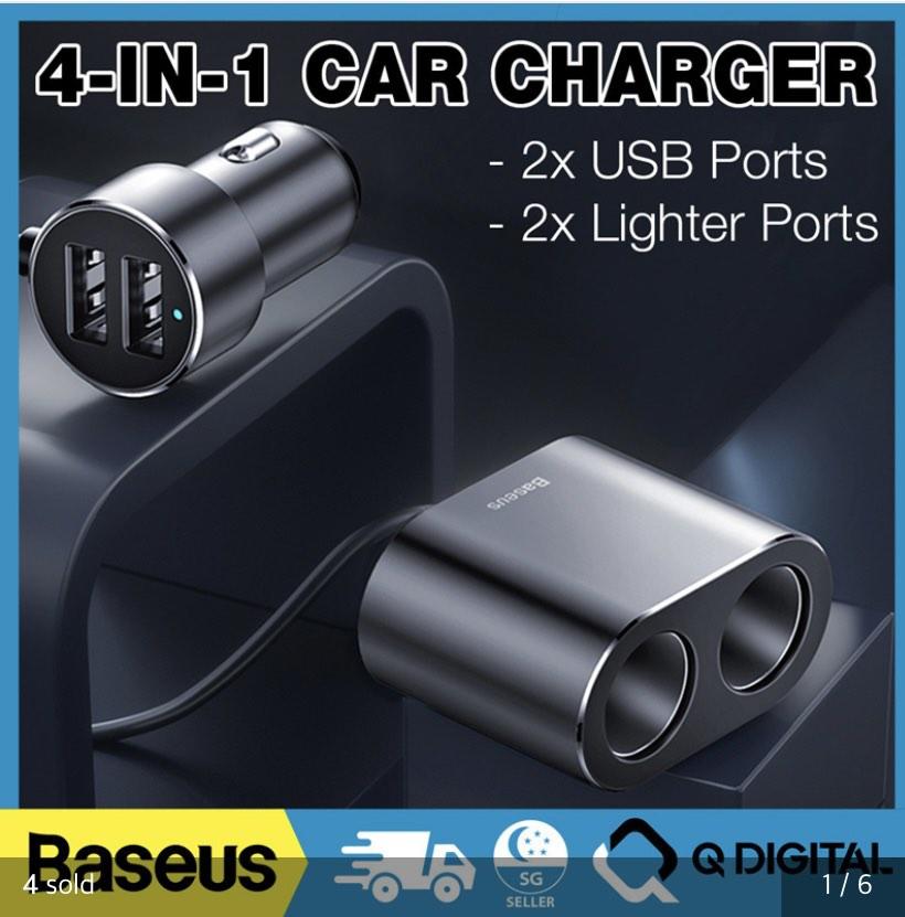 Baseus USB and Lighter port extender, Car Accessories, Accessories on