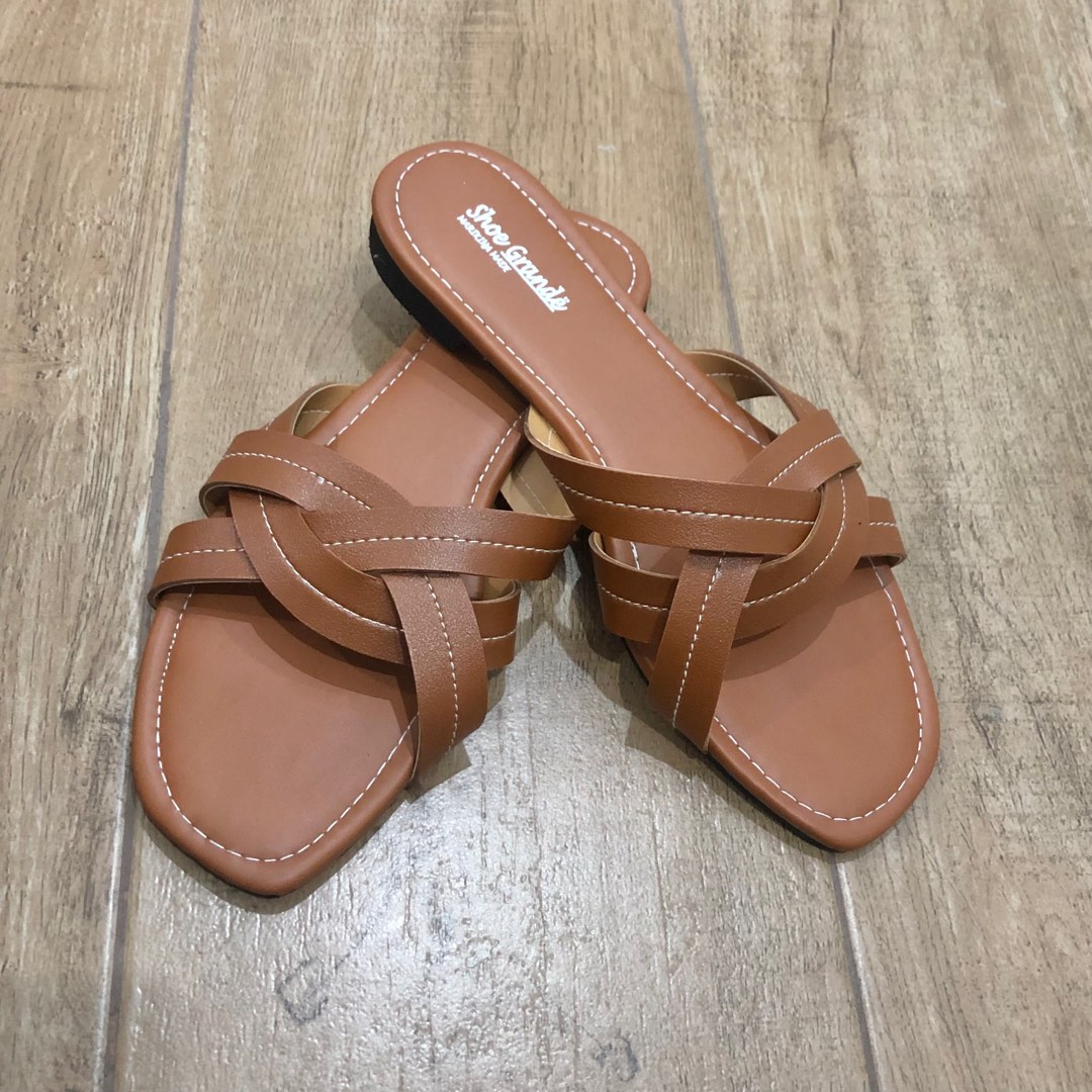 womens brown sandals flat