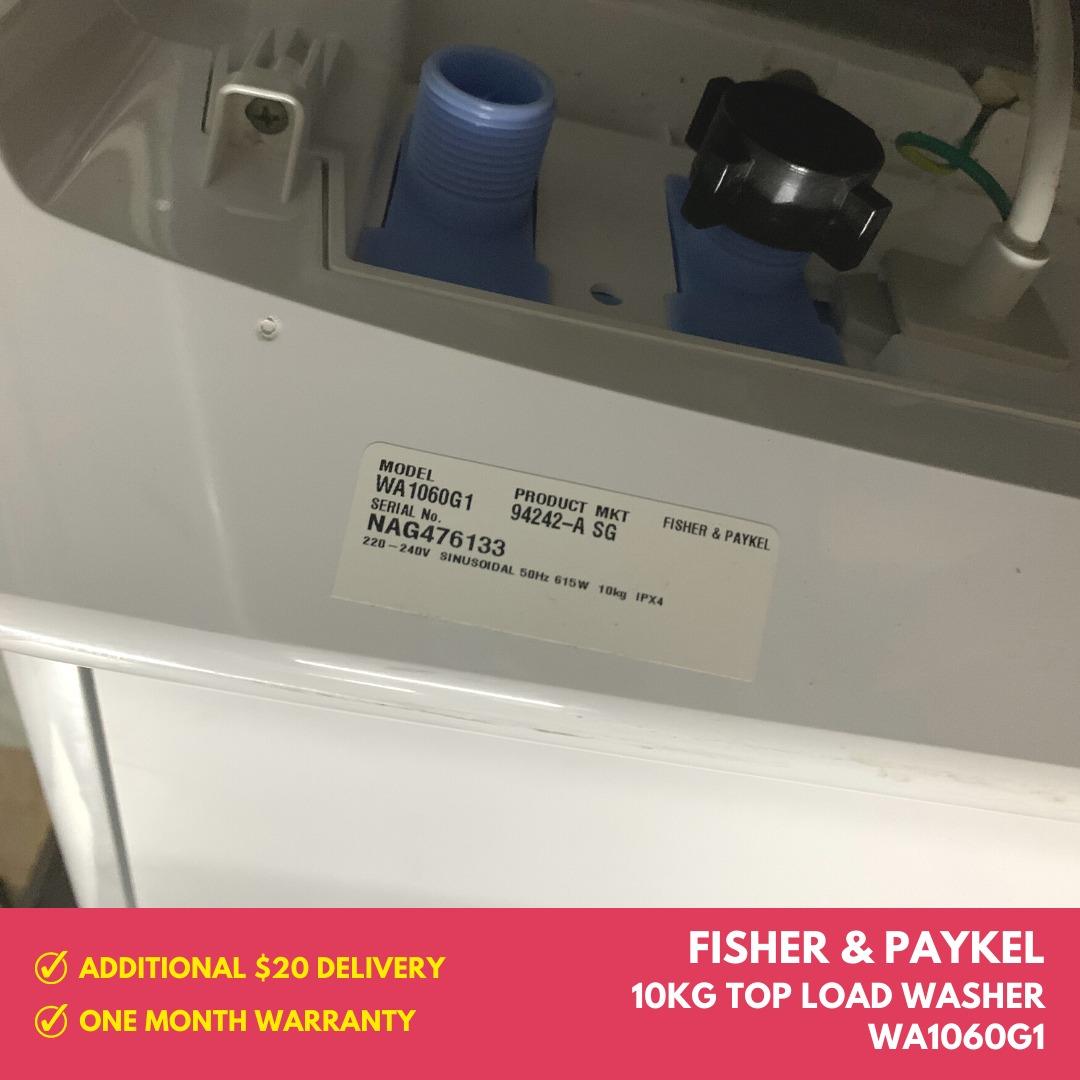 BUY NOW! FISHER & PAYKEL 10kg Top Load Washer_WA1060G1, TV & Home