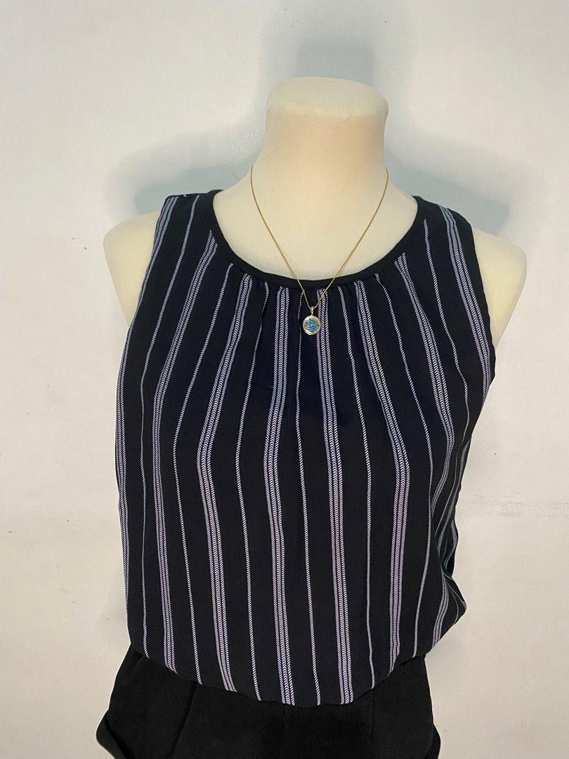 Cameo Rose Asymmetric Blue White Striped Romper (Category: Rompers) located in Bacoor. Submitted by altagrace (Listing ID 1180409478, Image 3). Description: These are preloved but well loved clothings imported from Dubai. Guaranteed good or even high quality items but still not brand new so please always manage your expectations..