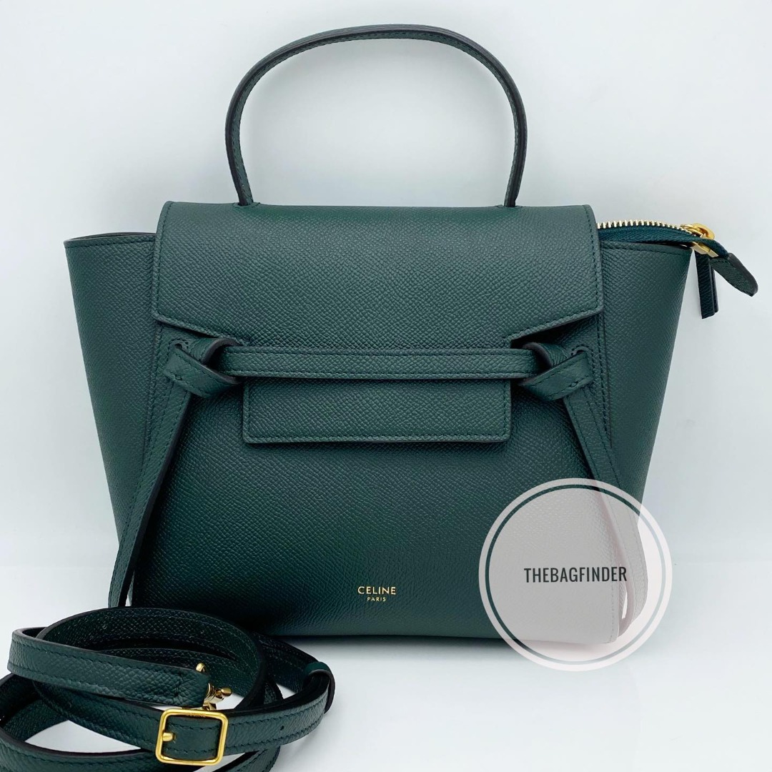 Celine Belt Bag Nano Dark Olive, Luxury, Bags & Wallets on Carousell