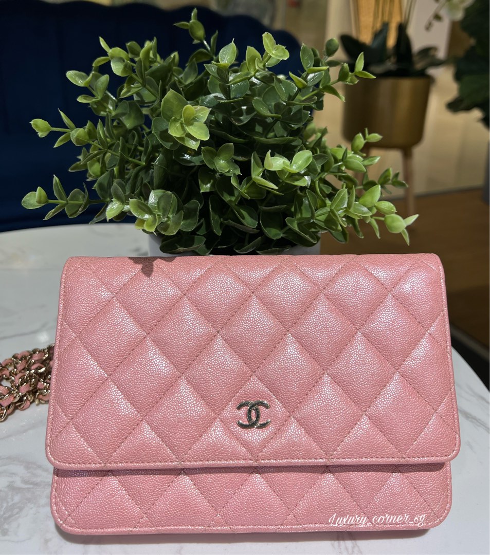 CHANEL CLASSIC 19S IRIDESCENT PINK CAVIAR LGHW WOC, Luxury, Bags ...