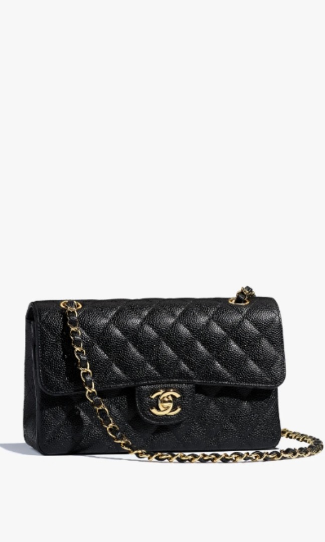 Classic handbag, Lambskin & gold-tone metal, black — Fashion, CHANEL