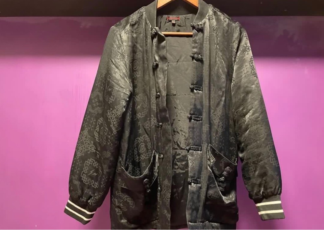 Clot x Fragment black silk jacket, 男裝, 外套及戶外衣服- Carousell